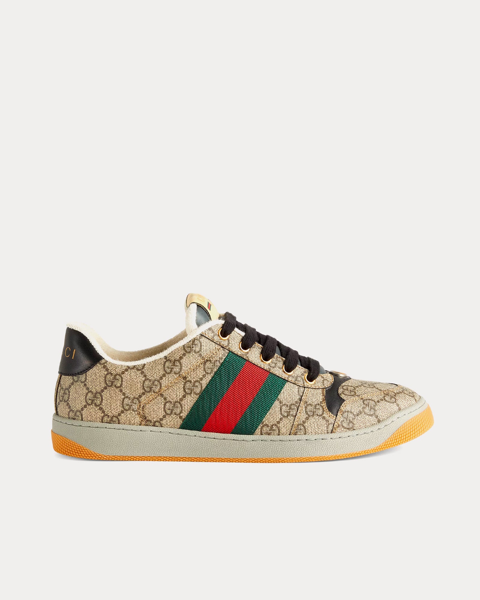 Gucci Screener with GG Supreme Canvas Beige / Ebony Low Top Sneakers - 1