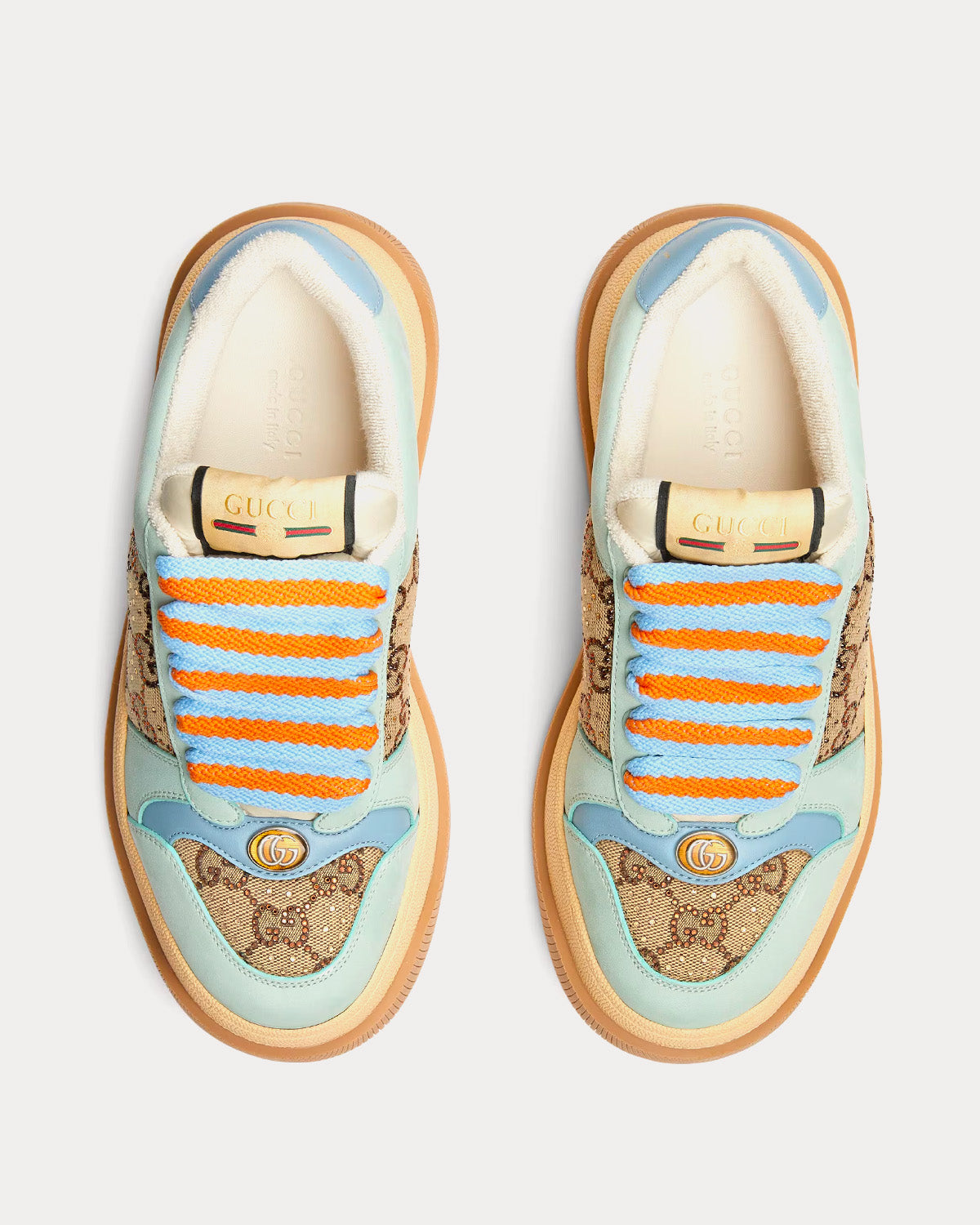 Gucci Screener GG Canvas Camel & Ebony / Blue Low Top Sneakers - 2