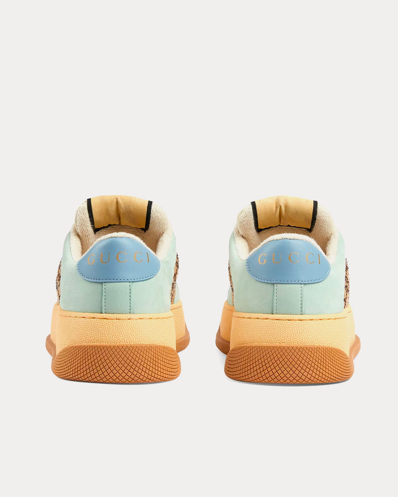 Gucci Screener GG Canvas Camel & Ebony / Blue Low Top Sneakers - 4