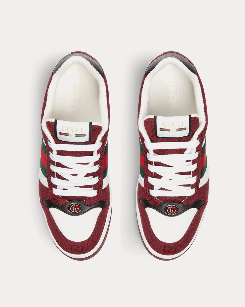 Gucci Screener with Rosso Ancora GG Canvas & Web Red / White Low Top Sneakers - 2