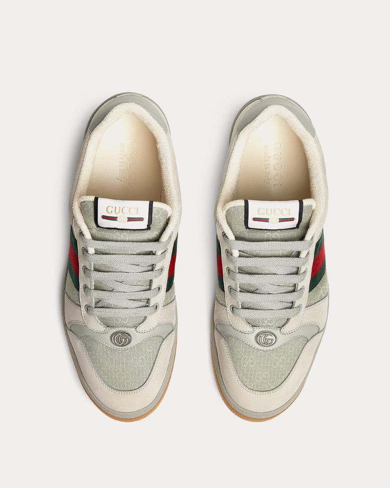 Gucci Screener with GG Canvas & Web Suede Grey Low Top Sneakers - 2