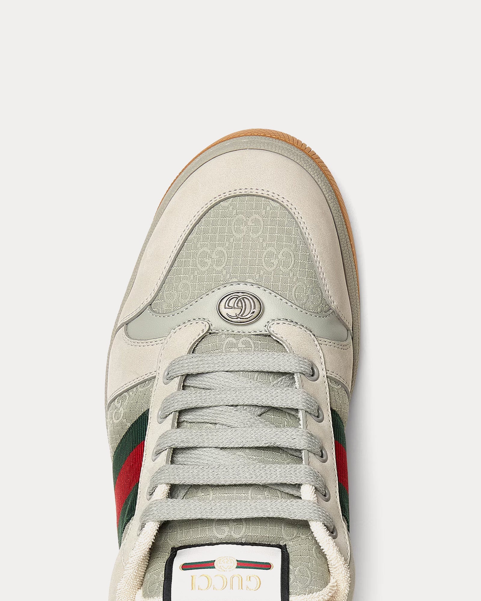 Gucci Screener with GG Canvas & Web Suede Grey Low Top Sneakers - 4