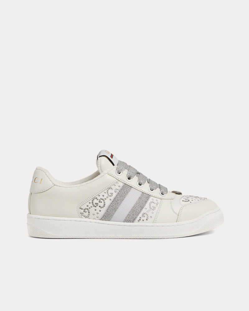 Gucci Screener with GG Crystal Canvas Light Grey / White Low Top Sneakers - 1