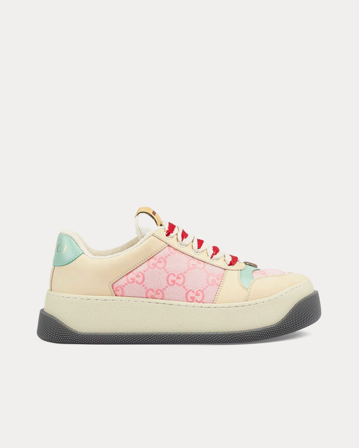 Gucci Screener GG Canvas Pink / Beige Low Top Sneakers - 1