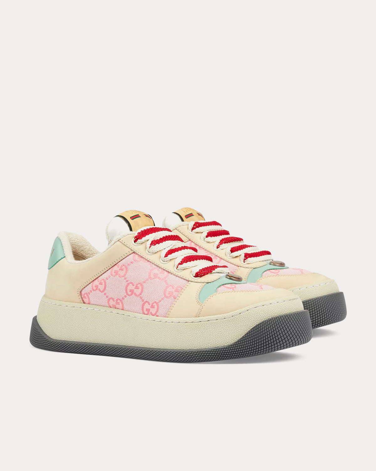 Gucci Screener GG Canvas Pink / Beige Low Top Sneakers - 3