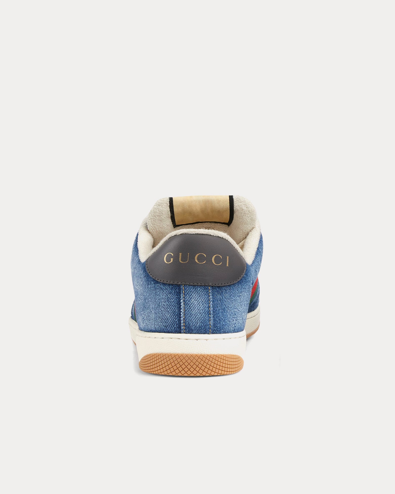 Gucci Screener with Web Denim Blue Low Top Sneakers - 3