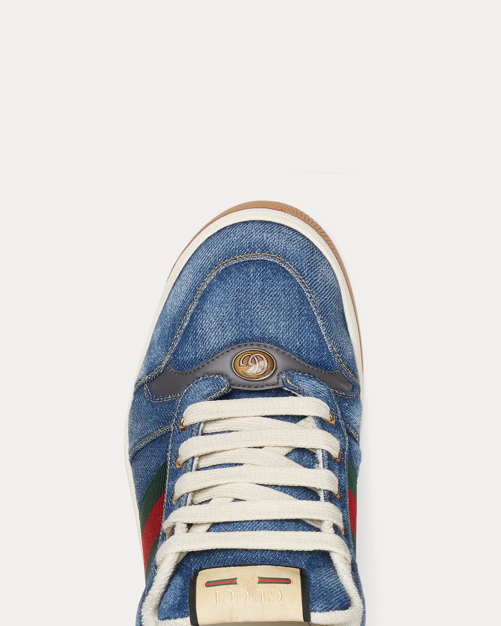 Gucci Screener with Web Denim Blue Low Top Sneakers - 4