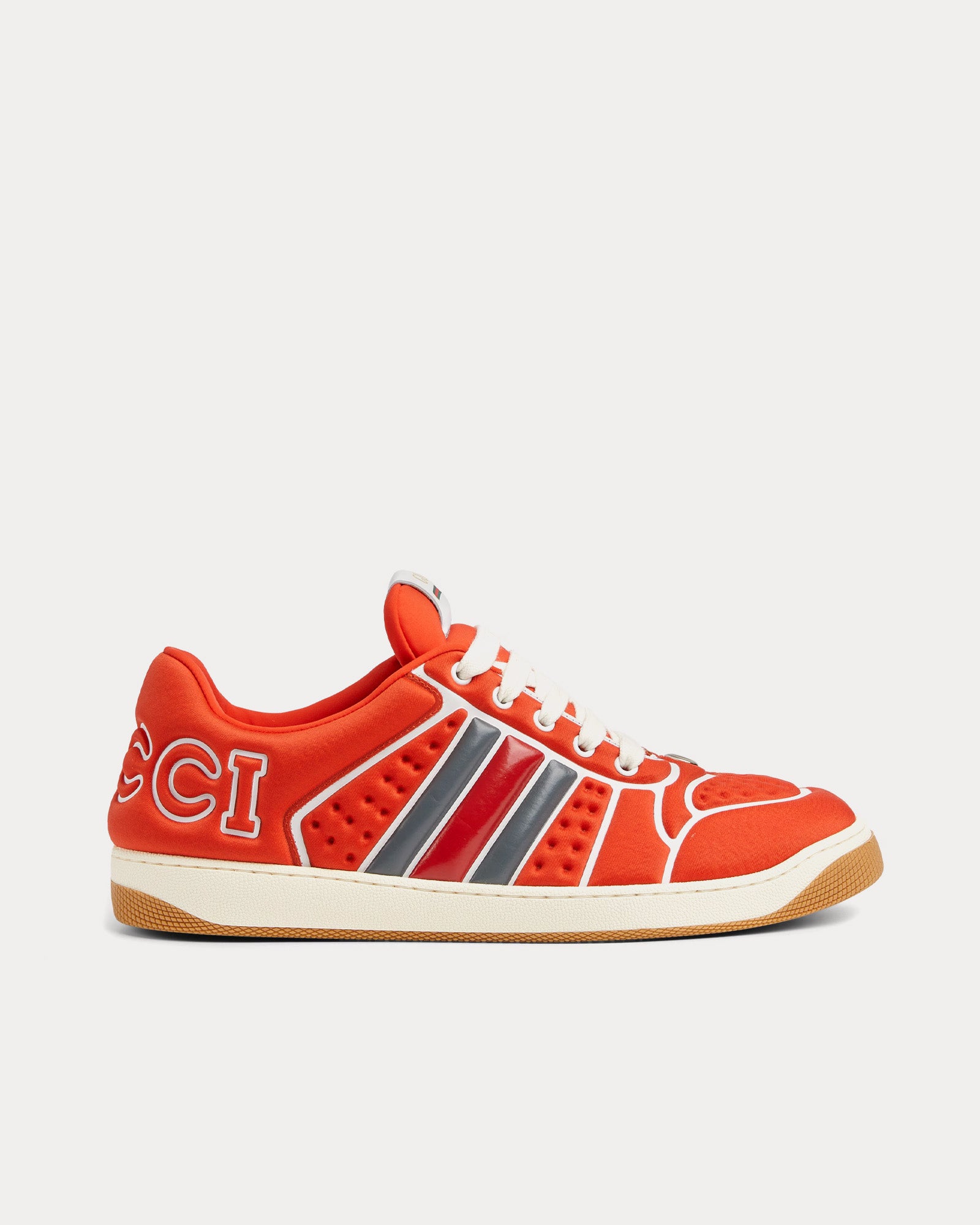 Gucci Screener with Web Neoprene Orange Low Top Sneakers - 1