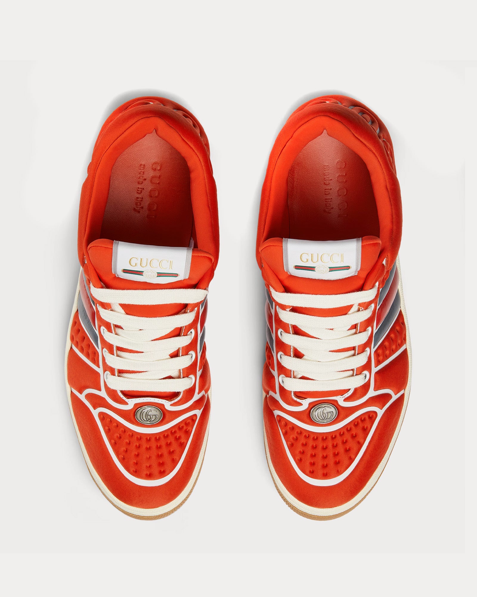 Gucci Screener with Web Neoprene Orange Low Top Sneakers - 2