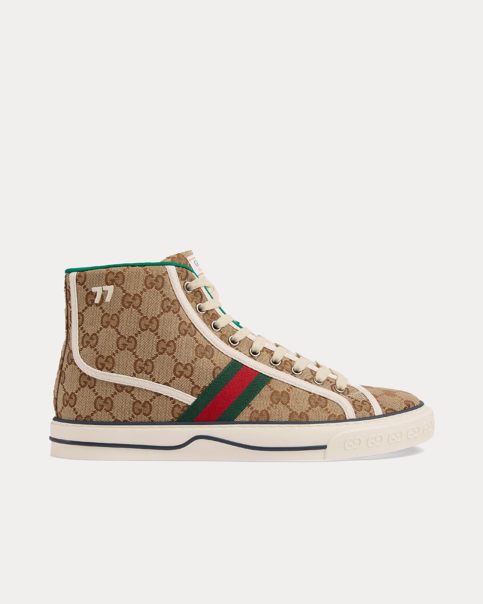 Gucci Tennis 1977 GG Canvas Beige / Ebony High Top Sneakers - 1