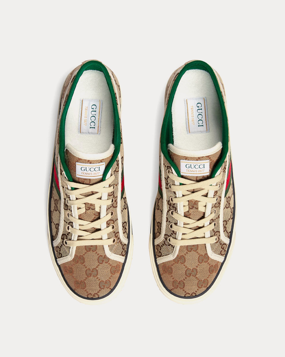 Gucci Tennis 1977 GG Canvas Beige / Ebony Low Top Sneakers - Sneak in Peace