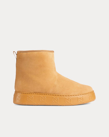 Gucci Ankle Suede Beige Boots