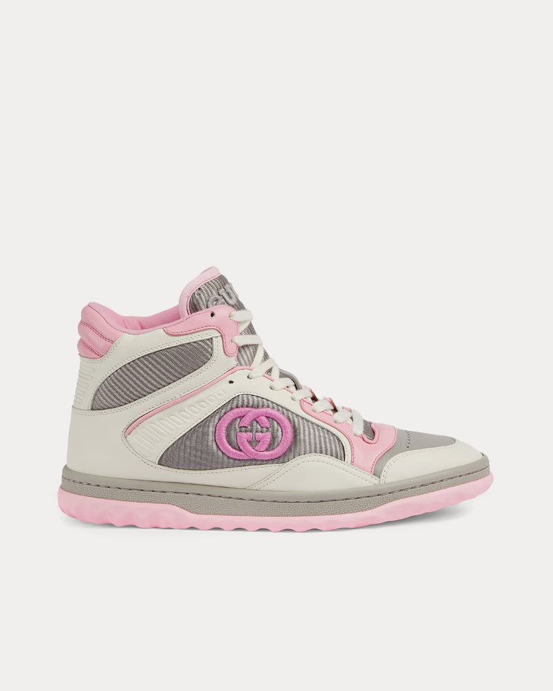 Gucci MAC80 Leather Off White / Pink High Top Sneakers - 1