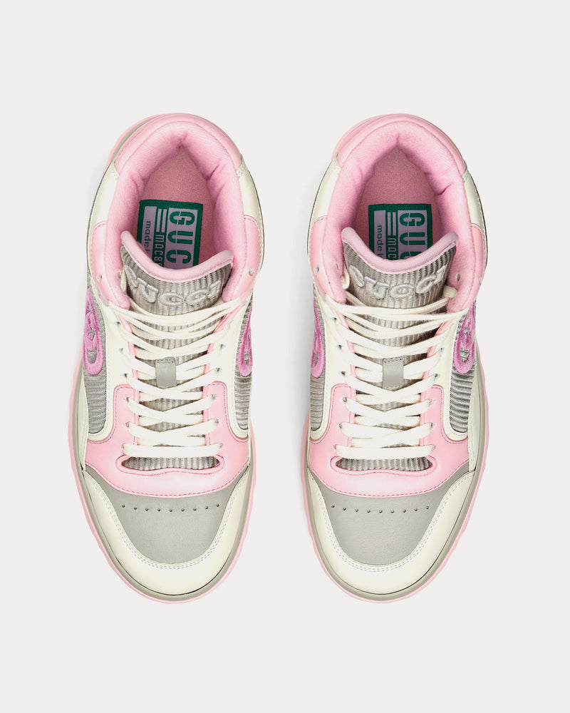 Gucci MAC80 Leather Off White / Pink High Top Sneakers - 2