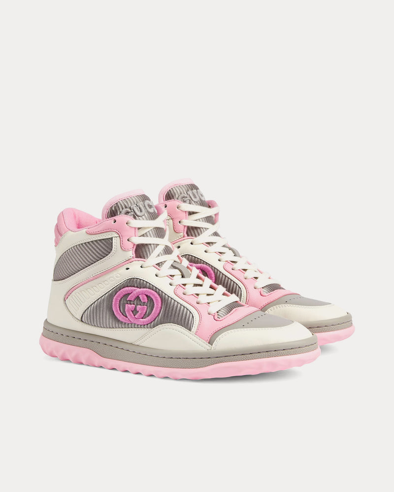 Gucci MAC80 Leather Off White / Pink High Top Sneakers - 3