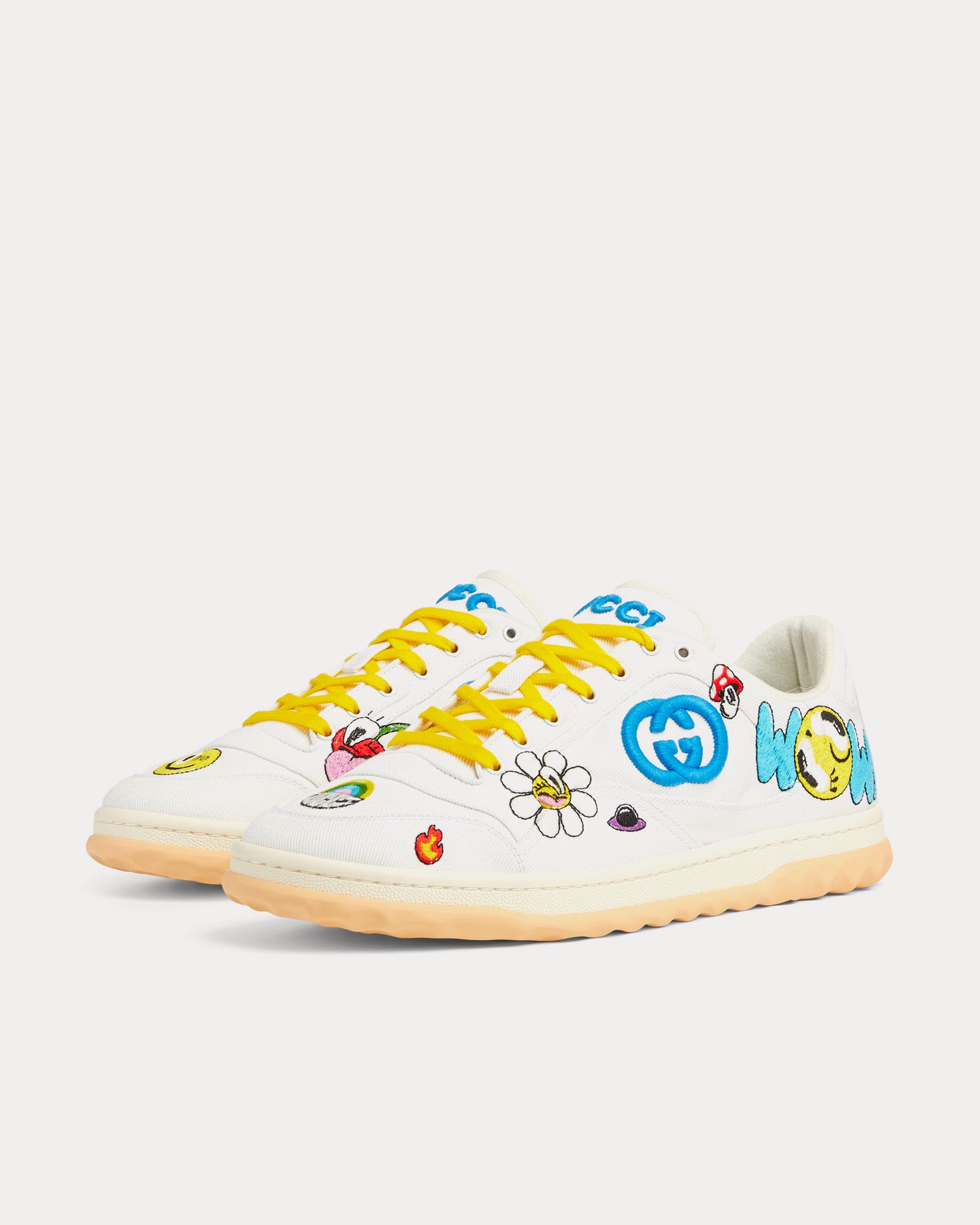 Gucci x Hattie Stewart MAC80 Leather Off White Low Top Sneakers - 3