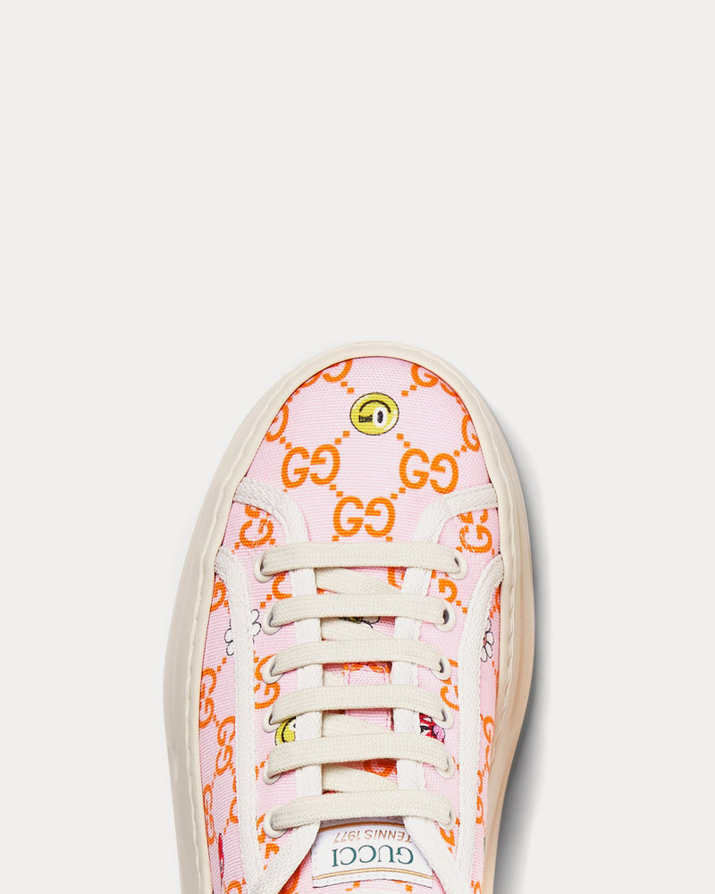 Gucci x Hattie Stewart GG Canvas Pink / Ivory Low Top Sneakers - 5