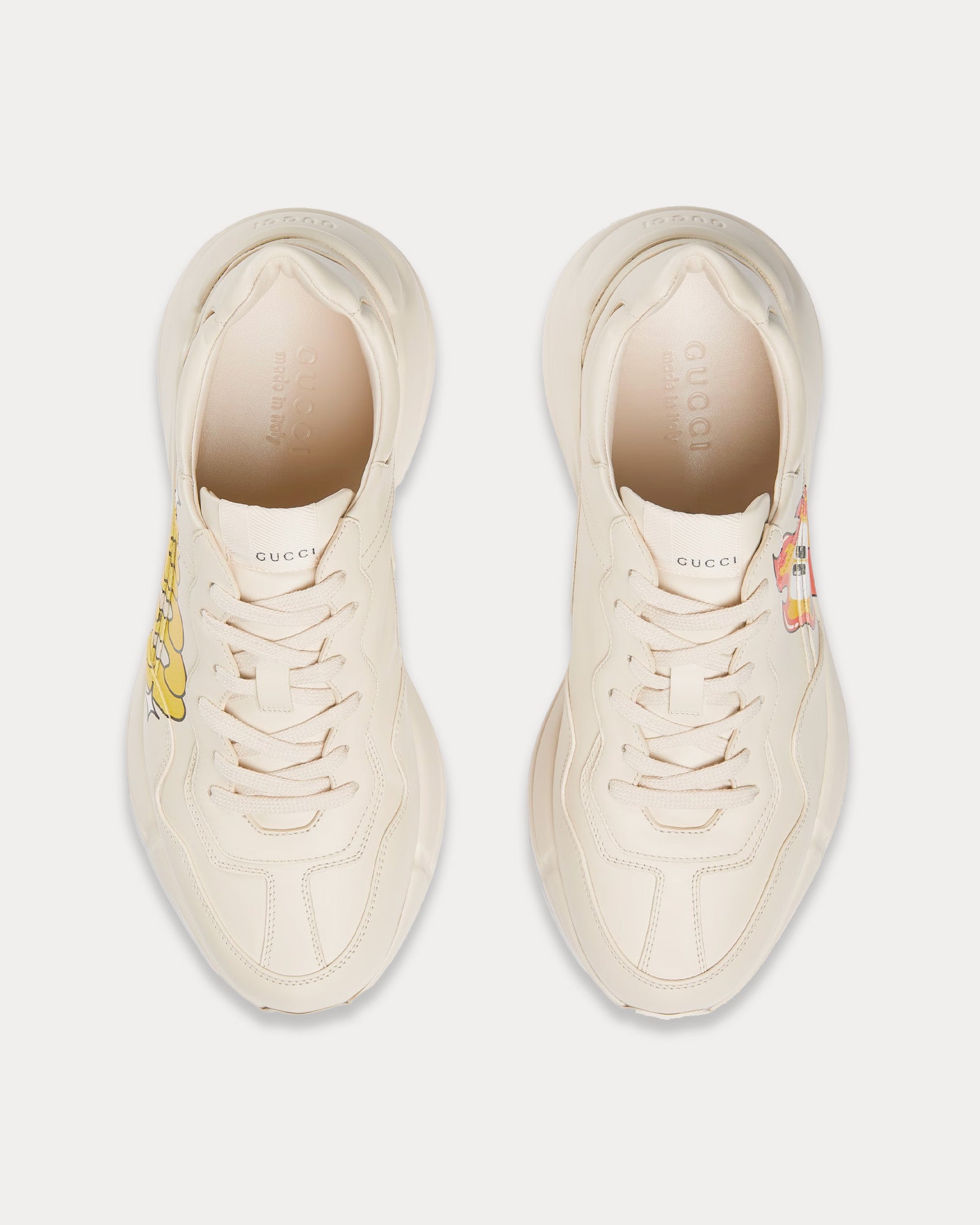 Gucci x Hattie Stewart Rhyton Serigraphy Leather Off White Low Top Sneakers - 2