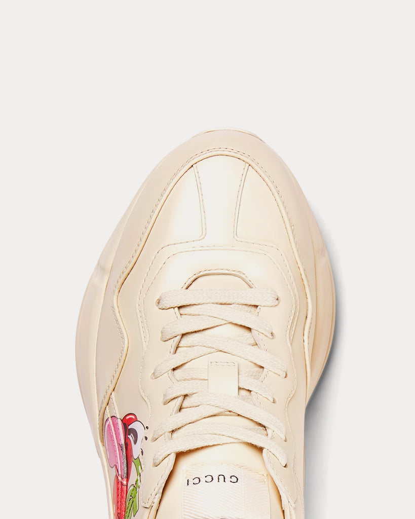 Gucci X Hattie Stewart Rhyton Serigraphy Heart Leather Ivory Low Top Sneakers Sneak In Peace 6450