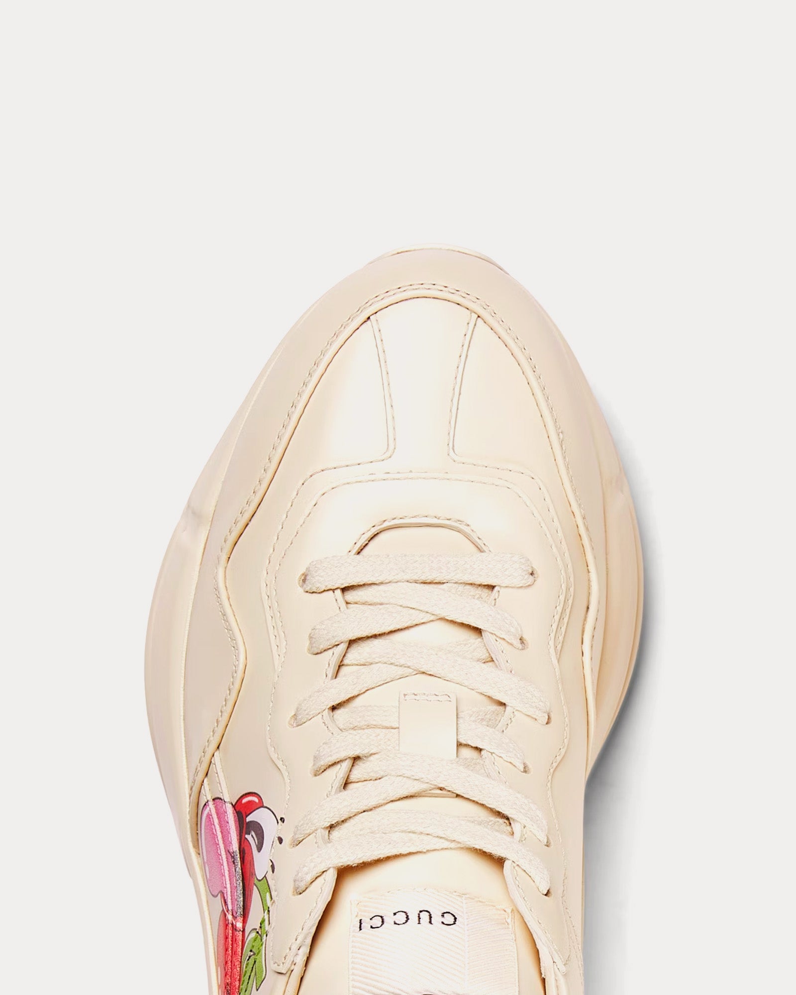 Gucci x Hattie Stewart Rhyton Serigraphy Heart Leather Ivory Low Top Sneakers - 5