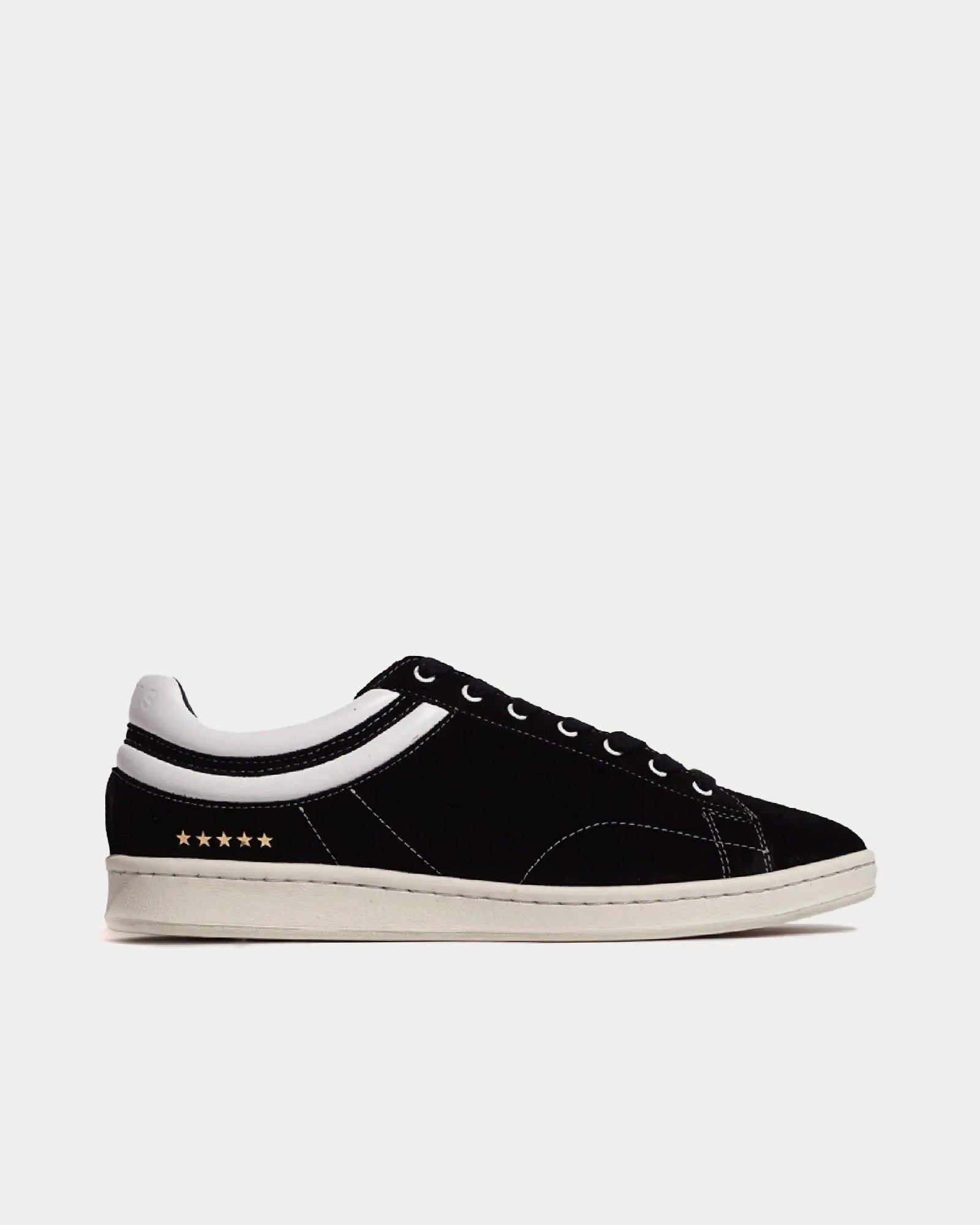 Helms Paris Flying Ace Suede Black / White Low Top Sneakers - 1