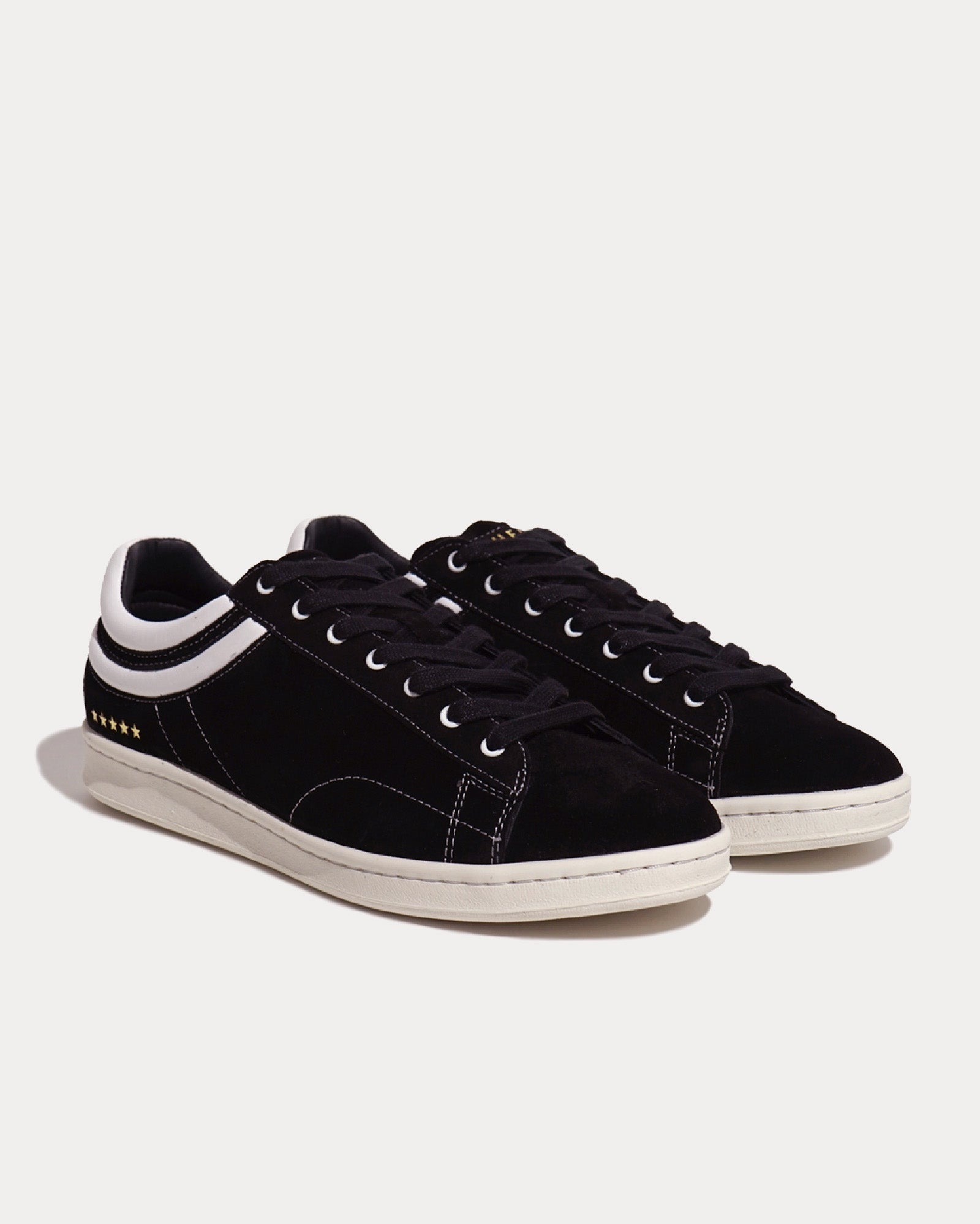 Helms Paris Flying Ace Suede Black / White Low Top Sneakers - 2