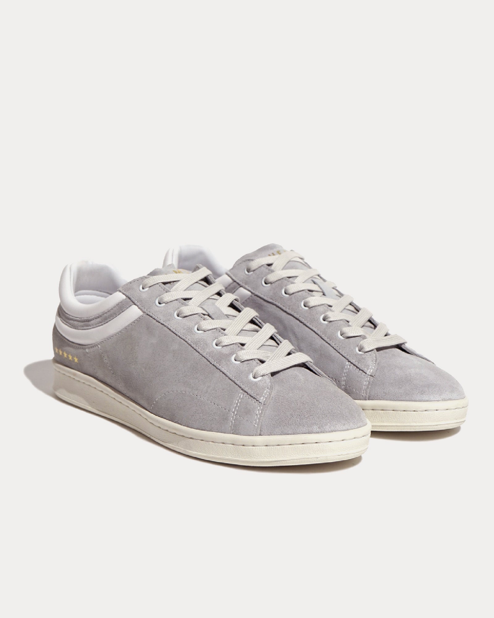 Helms Paris Flying Ace Suede Grey / White Low Top Sneakers - 2