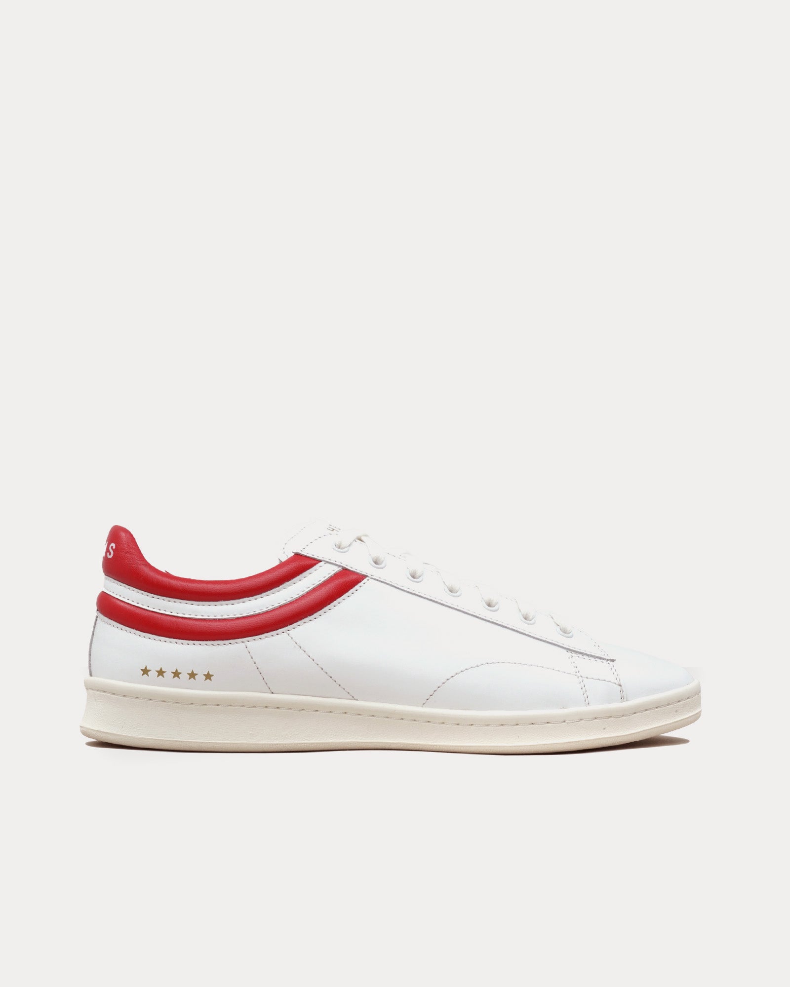 Helms Paris Flying Ace Leather White / Red Low Top Sneakers - 1