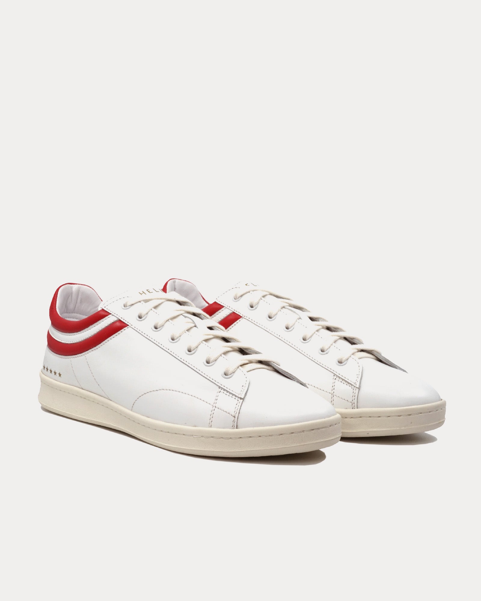 Helms Paris Flying Ace Leather White / Red Low Top Sneakers - 2