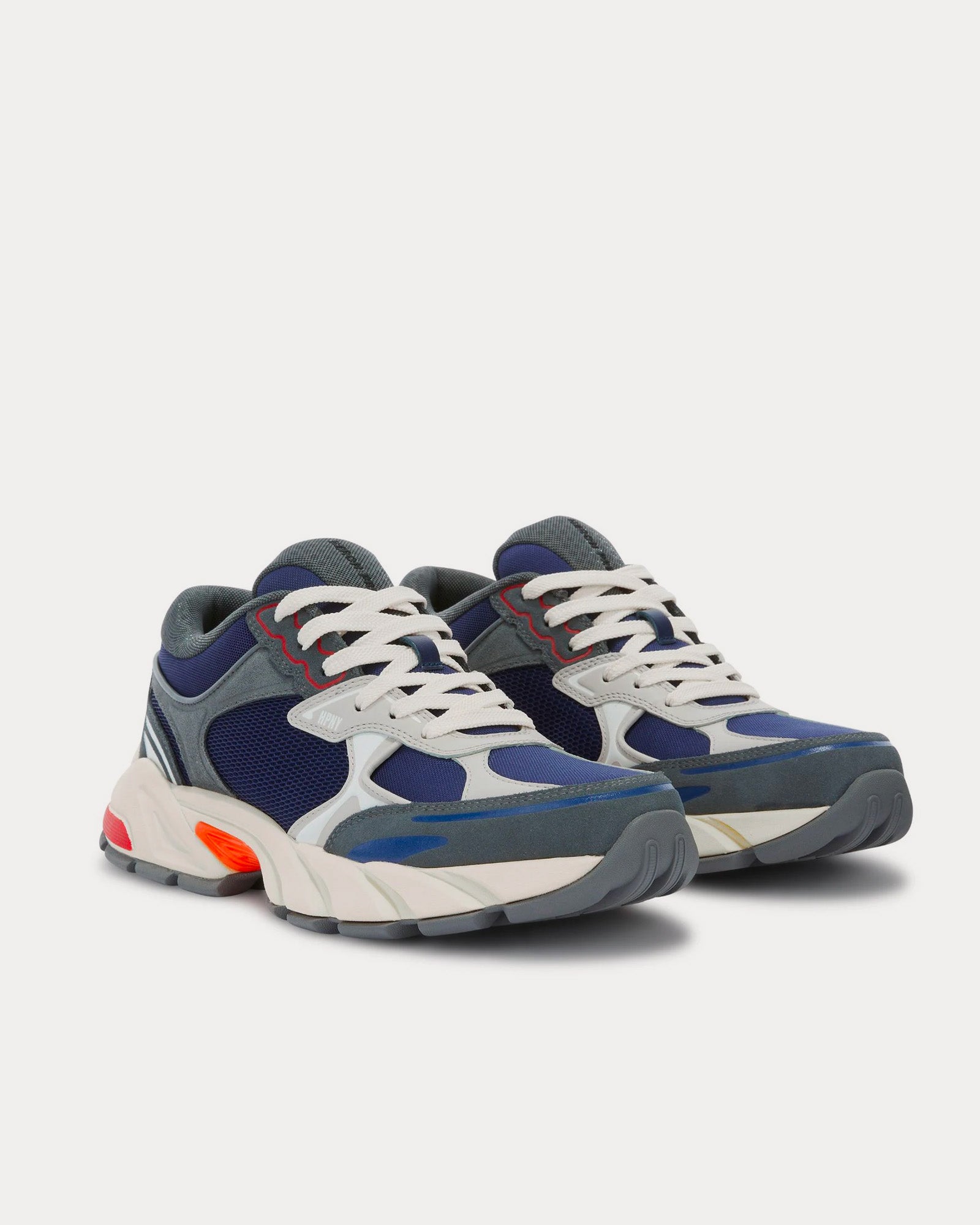 Heron Preston Block Stepper Suede Navy Blue / Light Grey Low Top Sneakers - 3