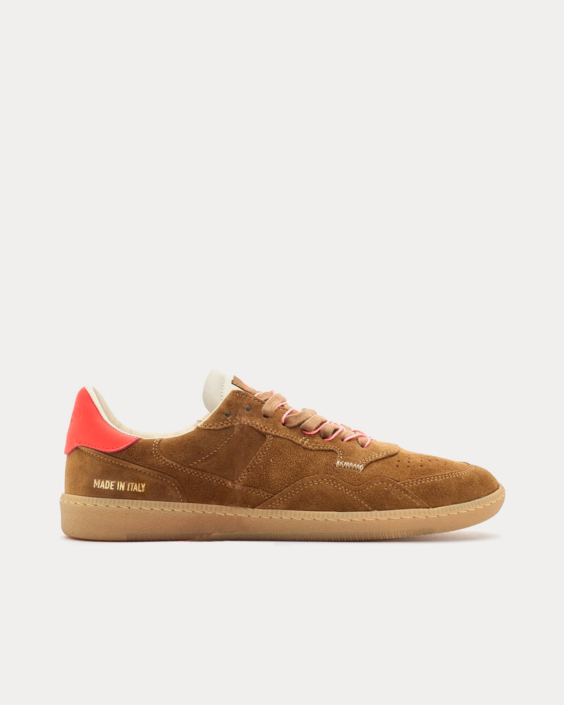 Hidnander Mega T Suede Chocolate / Fluo Peach Low Top Sneakers - 1