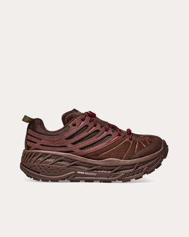 Hoka Elite Terrain System Stinson Evo OG Cold Brew / Varsity Burgundy Running Shoes