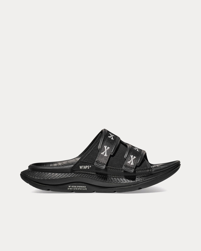 Hoka x WTAPS Ora Luxe Jet Black / White Slides - 1