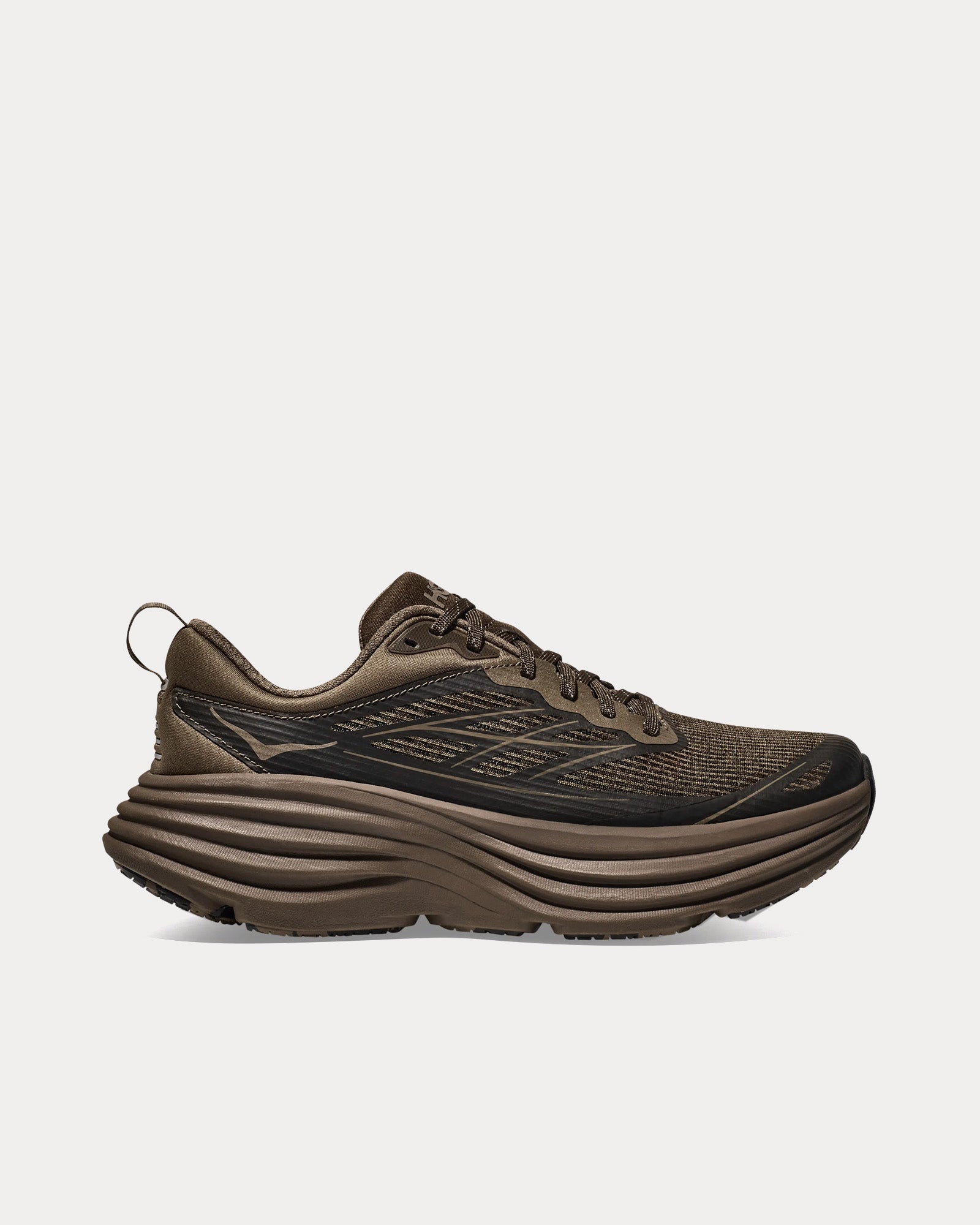 Hoka Stealth/Tech Bondi 8 Caged Deep Umber / Black Running Shoes - 1