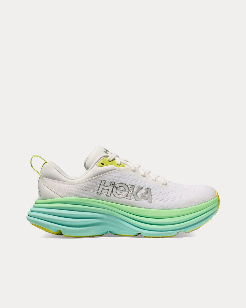 Hoka Bondi 8 Blanc De Blanc / Sunlit Ocean Running Shoes - Sneak in Peace