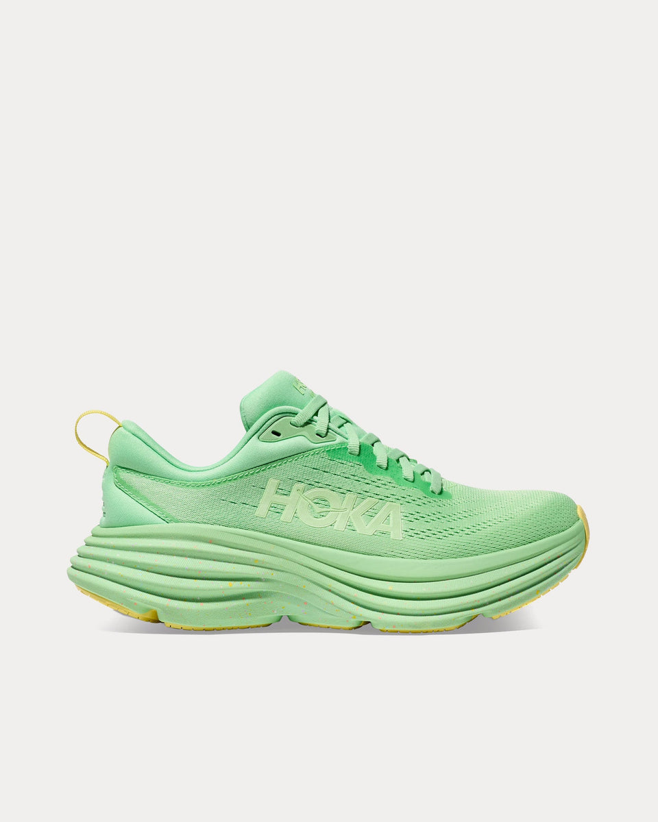 Hoka Bondi 8 Lime Glow / Lemonade Running Shoes - Sneak in Peace