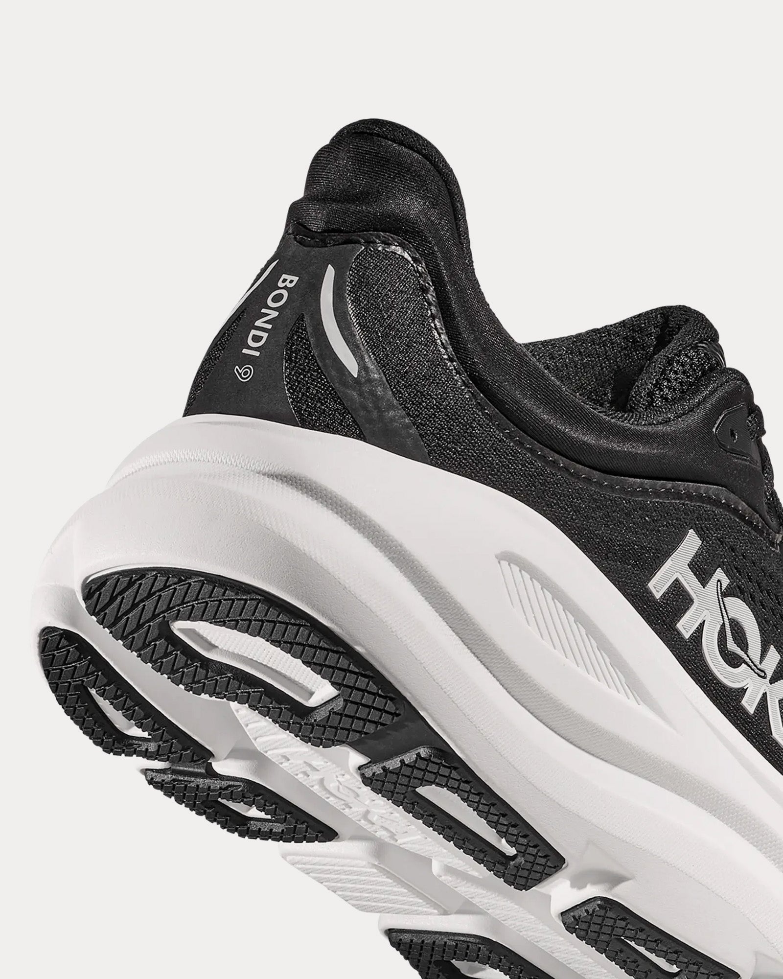 Hoka Bondi 9 Black / White Running Shoes - 4