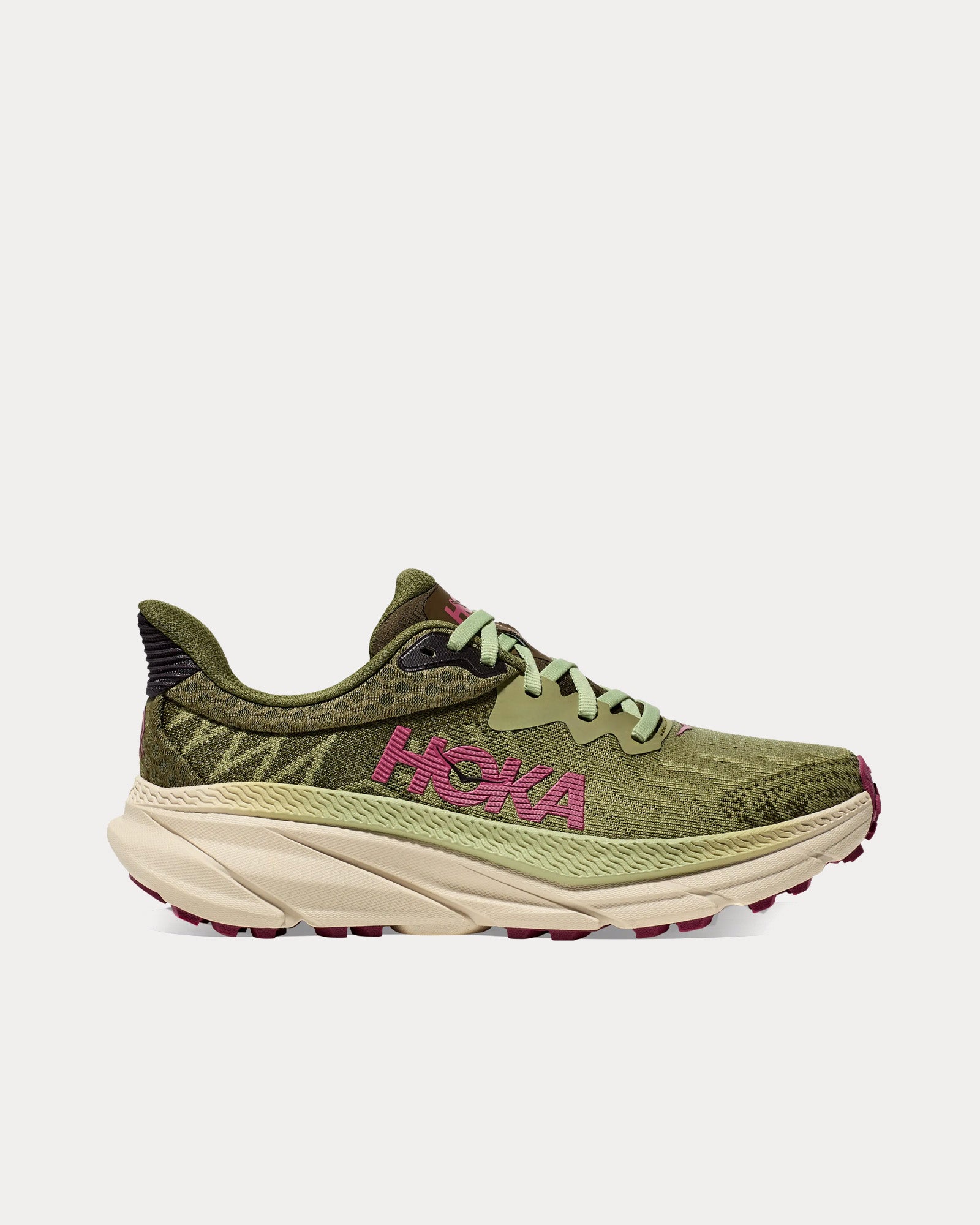 Hoka Challenger 7 Forest Floor / Beet Root Running Shoes - 1