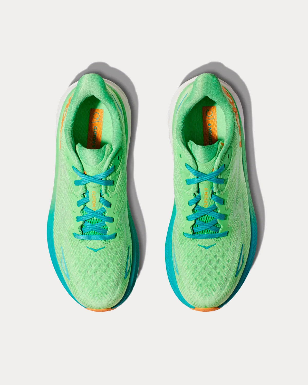 Hoka Clifton 9 Zest / Lime Glow Running Shoes - 2