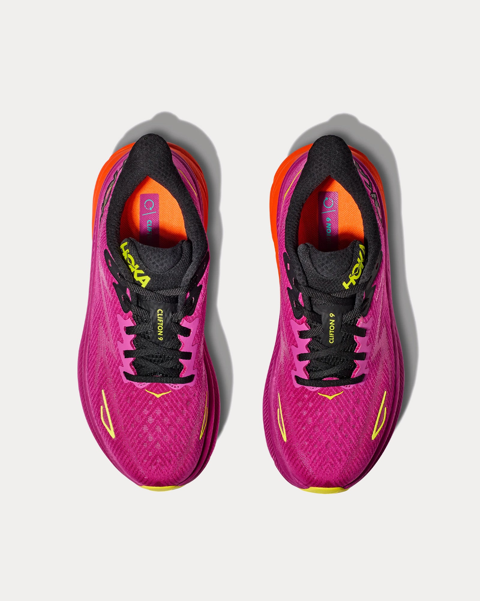 Hoka Clifton 9 Fuchsia / Black Running Shoes - 2