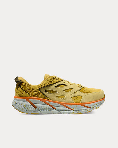 Hoka Clifton L Suede Golden Lichen / Celery Root Running Shoes