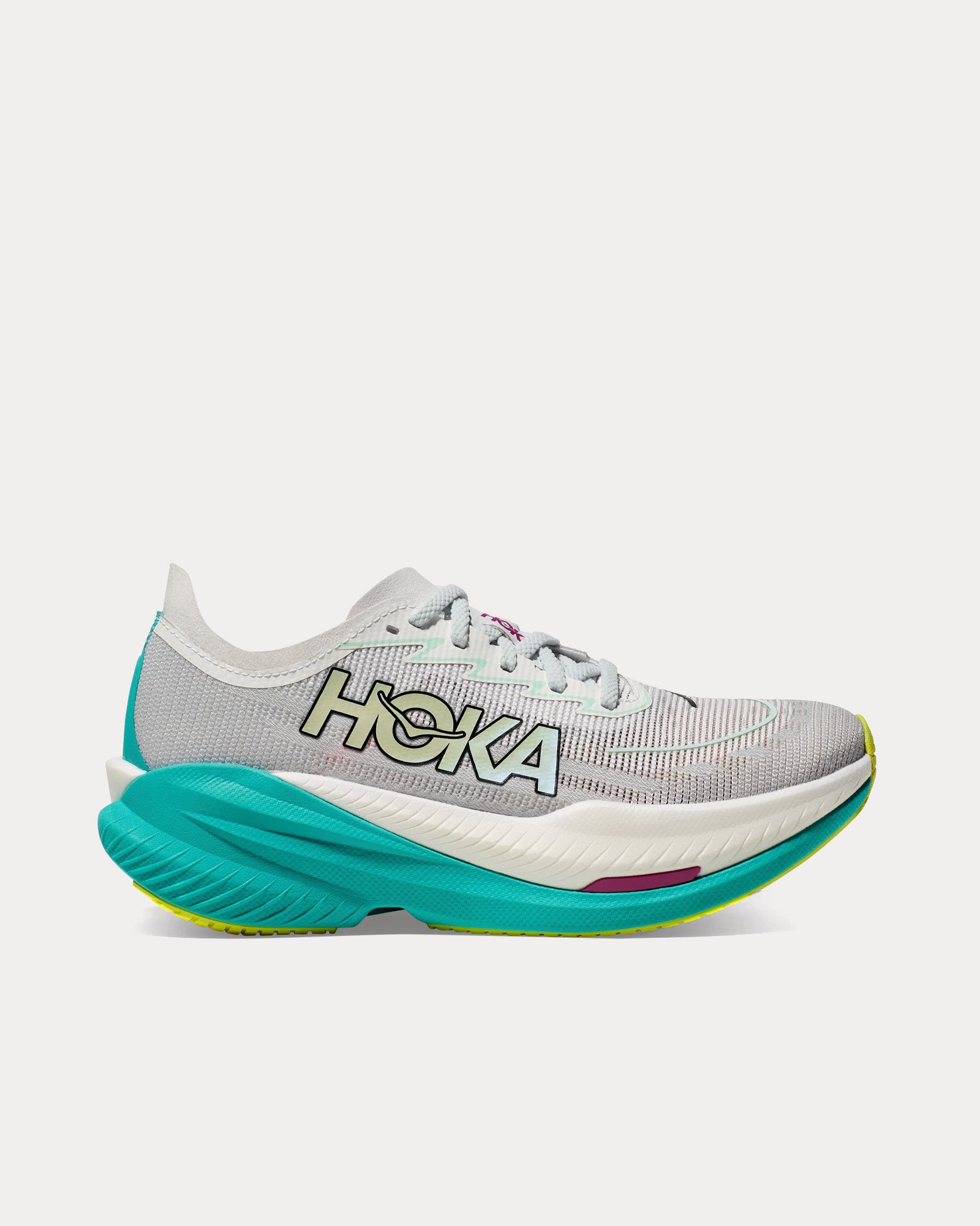 Hoka Mach X 2 Frost / Electric Aqua Running Shoes - 1