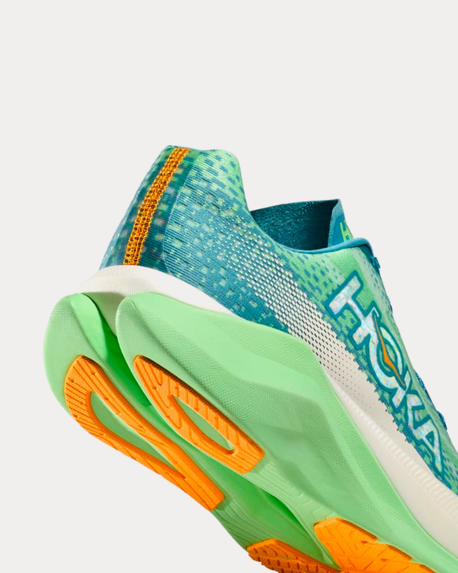 Hoka Mach X Ocean Mist / Lime Glow Running Shoes - 3