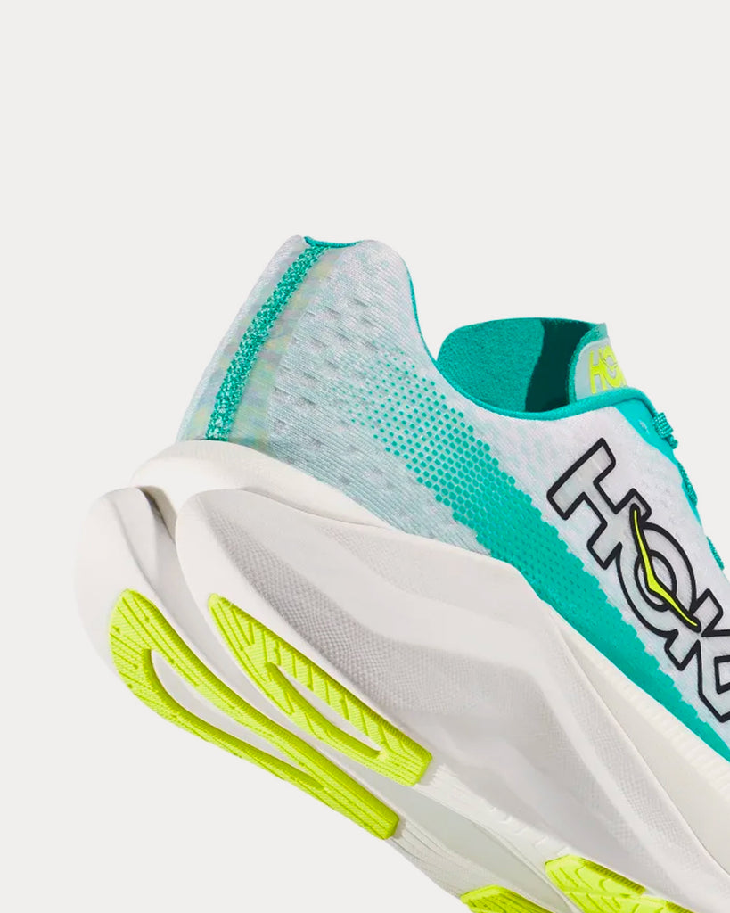 Hoka Mach X White / Blue Glass Running Shoes - Sneak in Peace