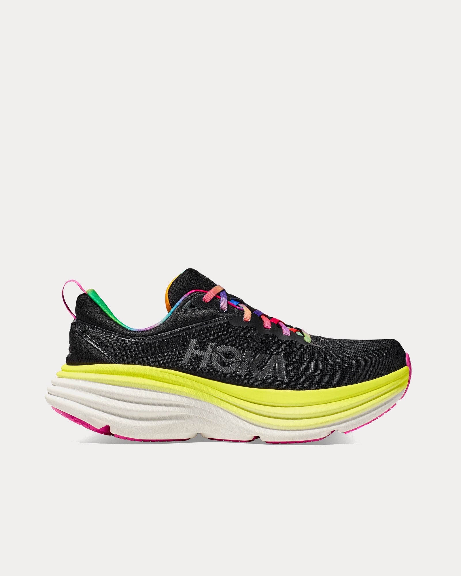 Hoka Bondi 8 Black / Citrus Glow Running Shoes - 1