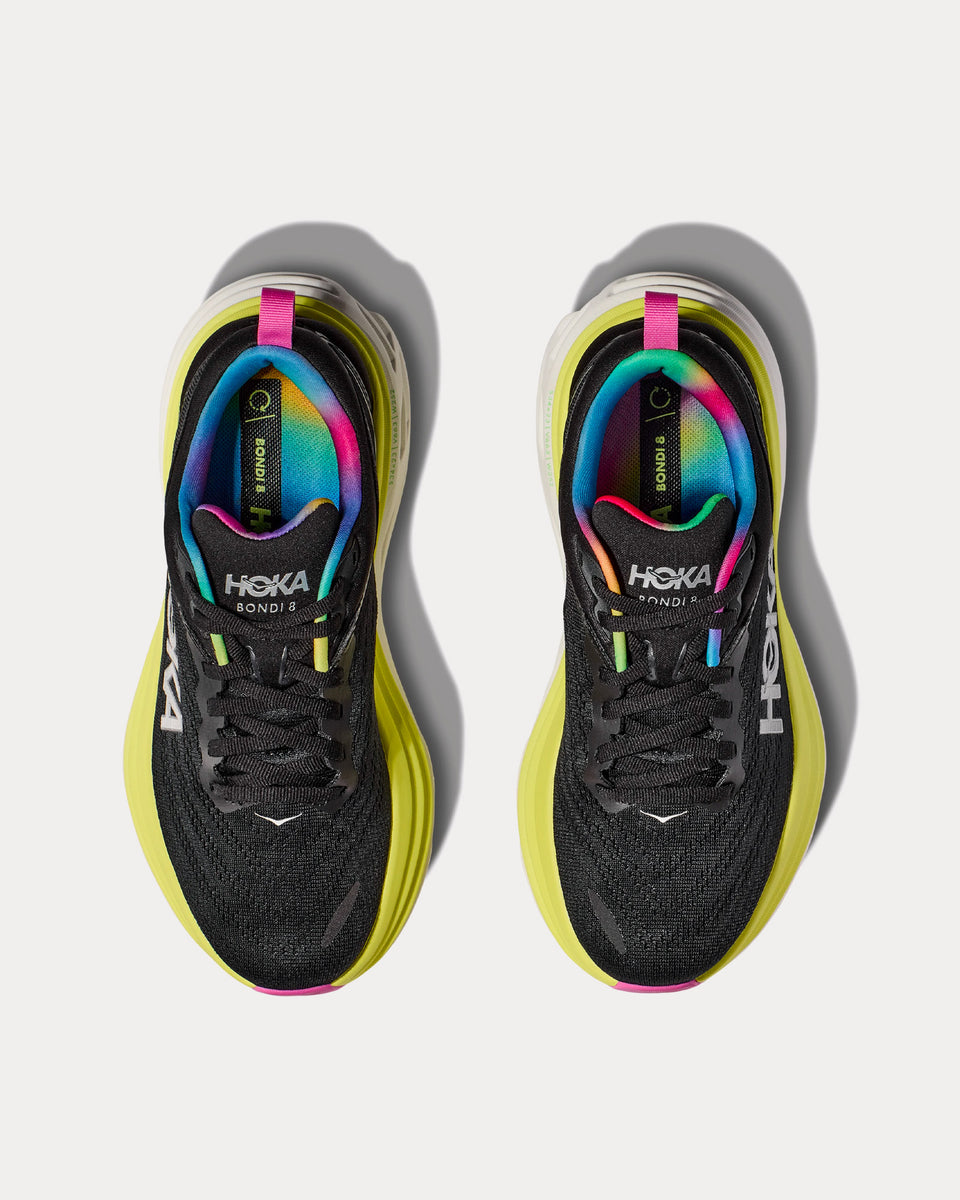 Hoka Bondi 8 Black / Citrus Glow Running Shoes - Sneak in Peace