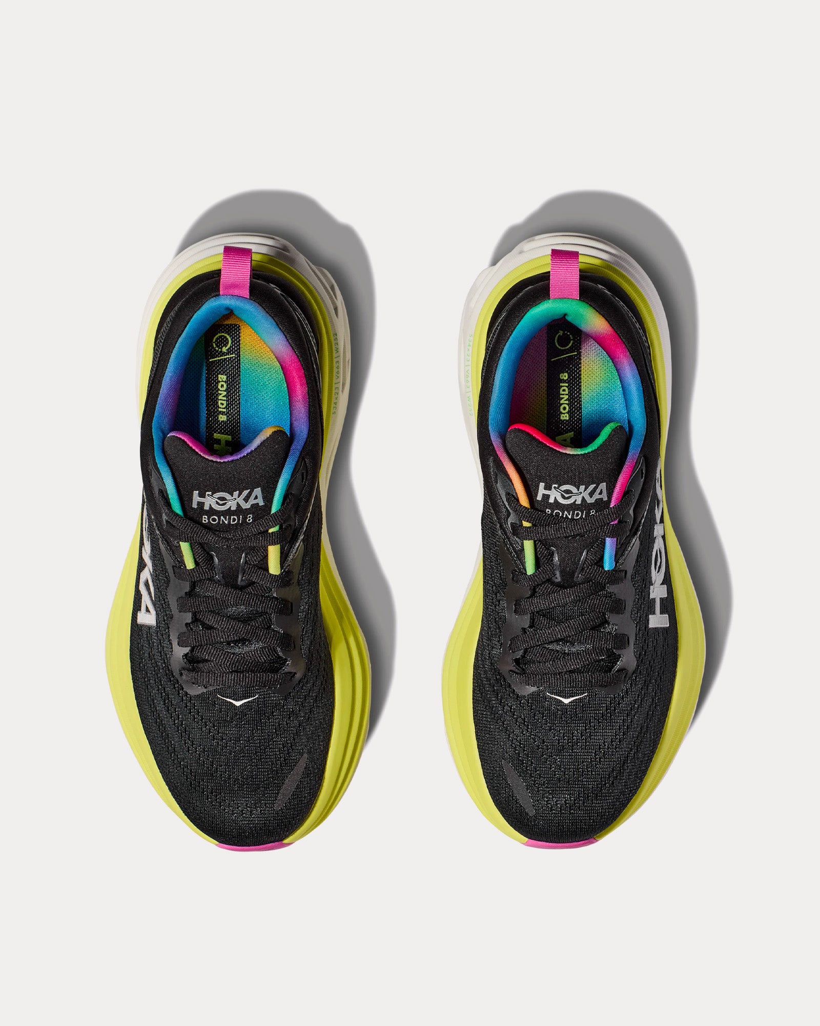 Hoka Bondi 8 Black / Citrus Glow Running Shoes - 2