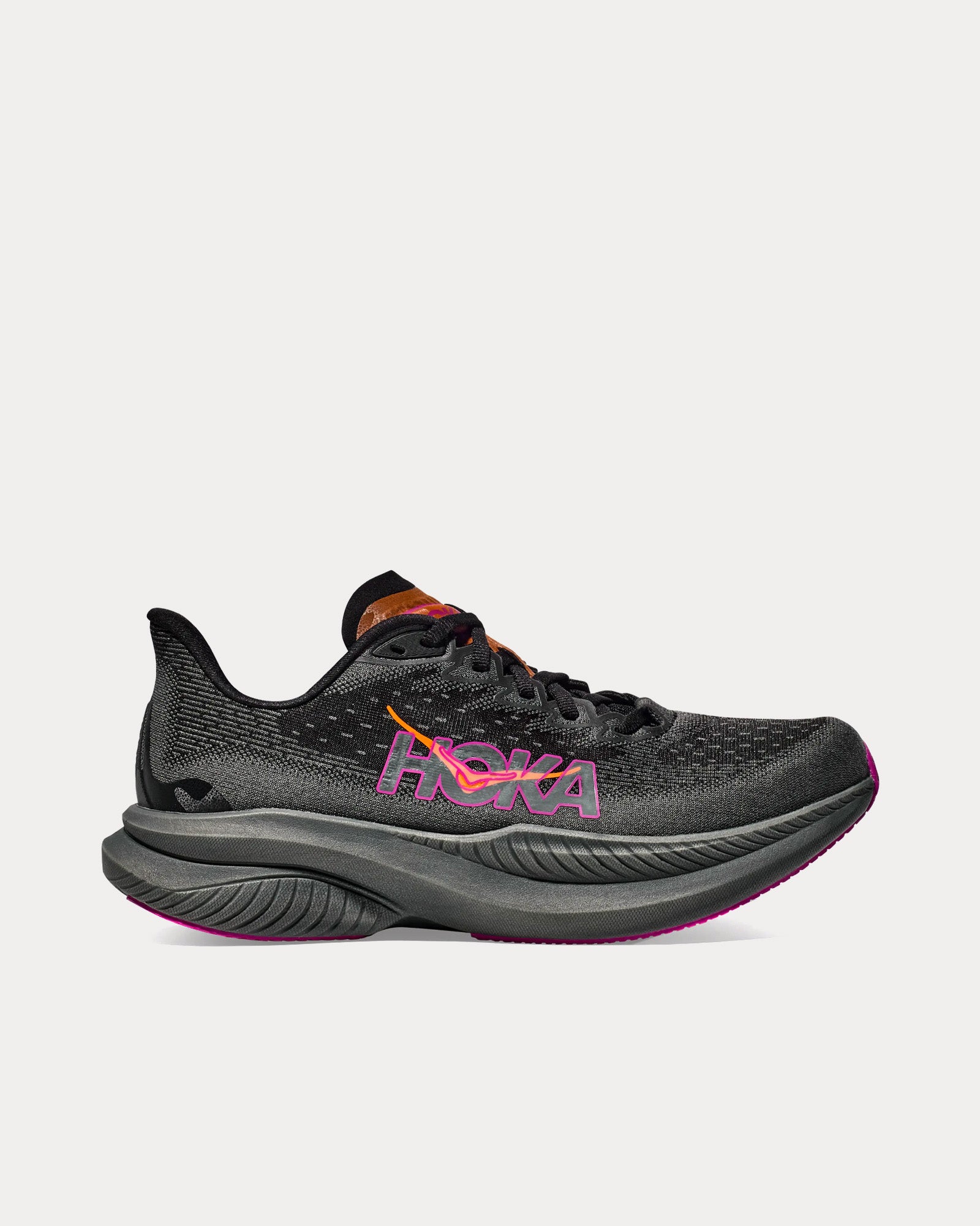 Hoka Mach 6 Black / Fuchsia Running Shoes - 1