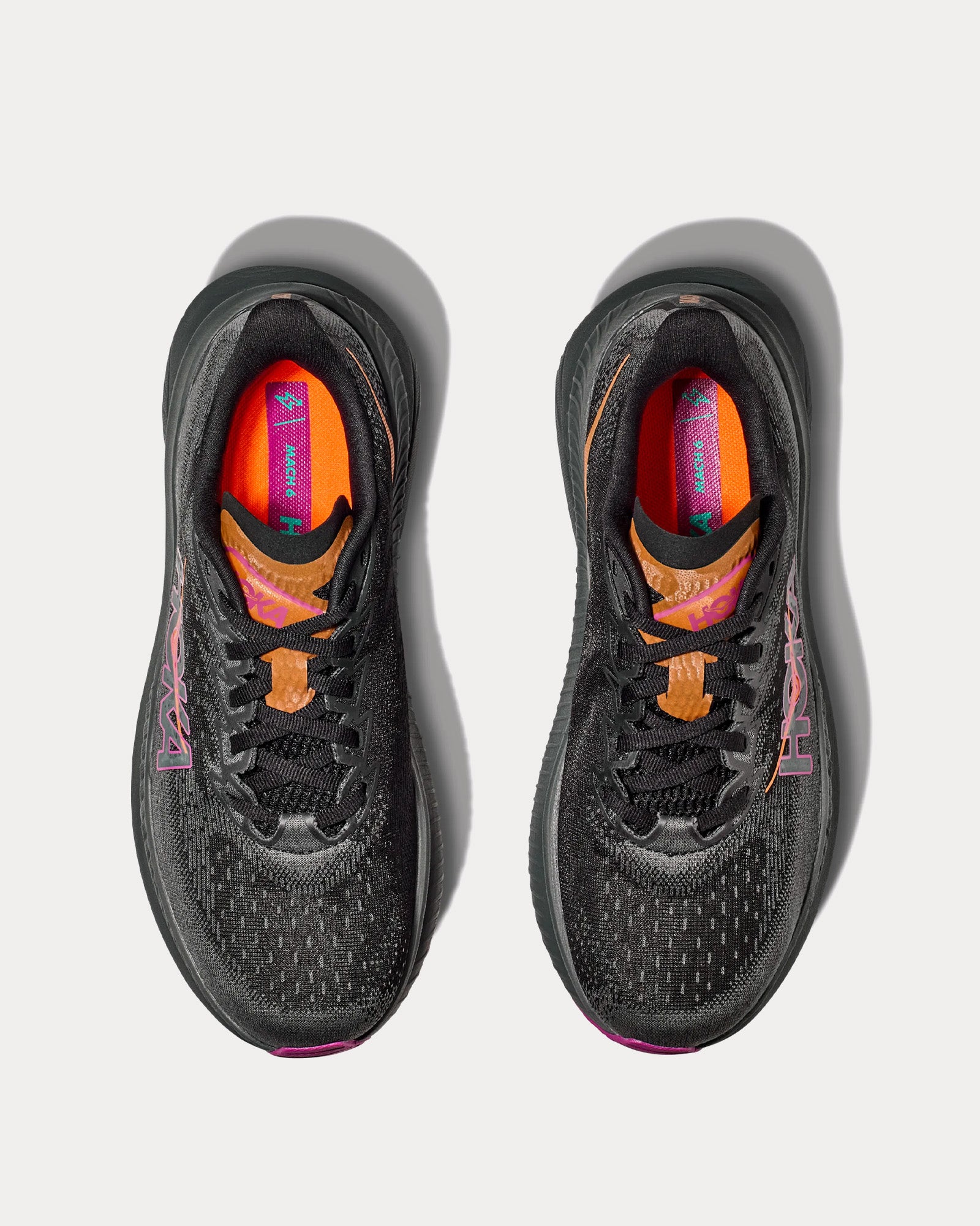 Hoka Mach 6 Black / Fuchsia Running Shoes - 2