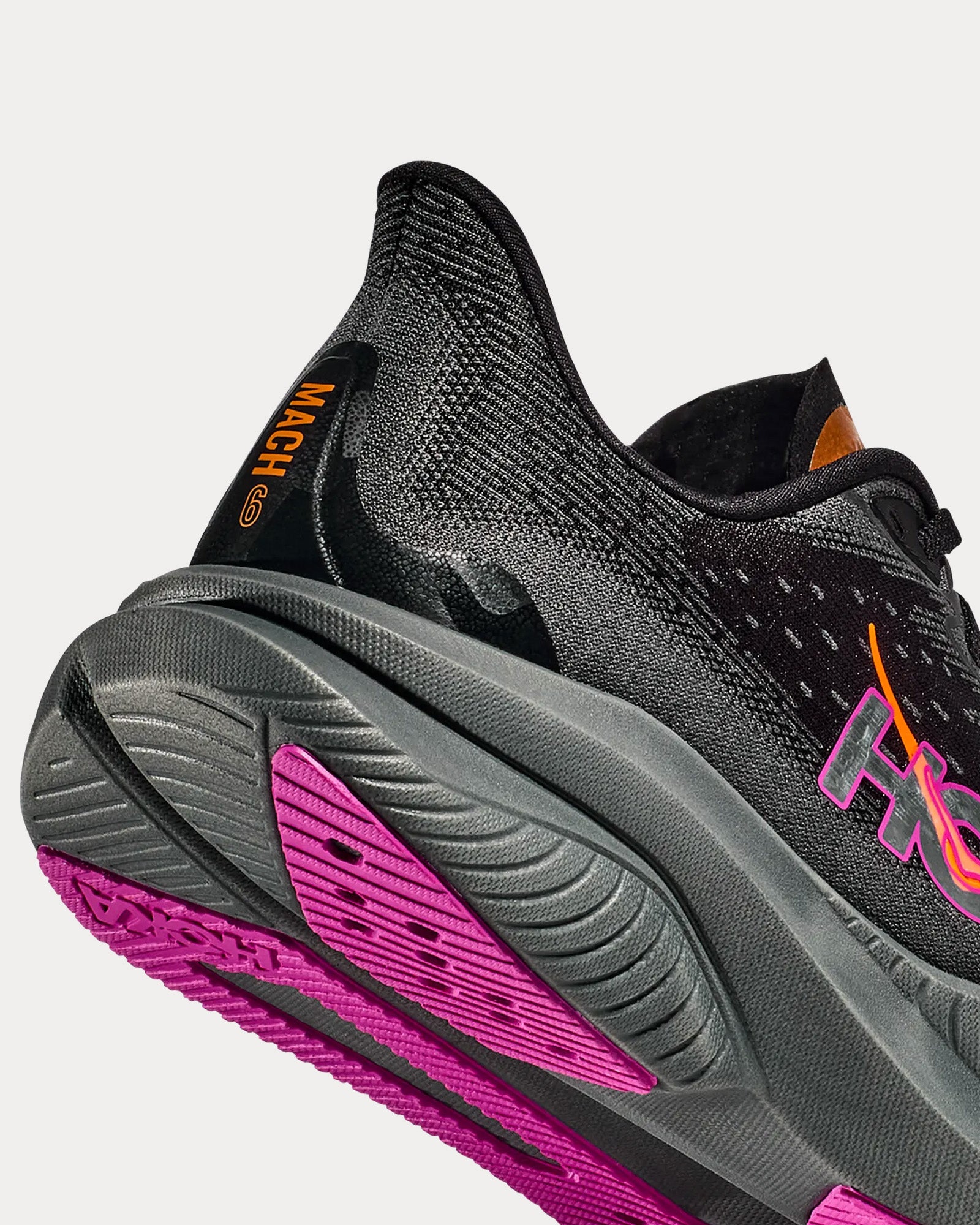 Hoka Mach 6 Black / Fuchsia Running Shoes - 3